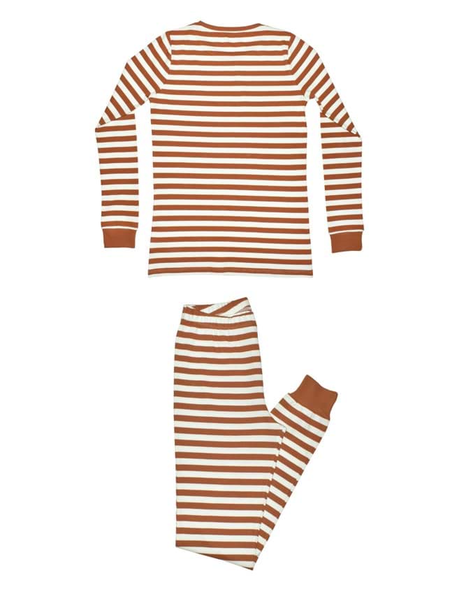 Mocha Kadın Çizgili Kahverengi Pijama Takımı resmi
